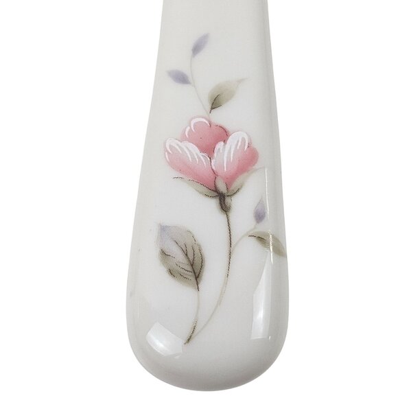 Andrea By Sadek Cake Pie Dessert Server Porcelain Pink Floral Japan Vintage - Picture 3 of 8